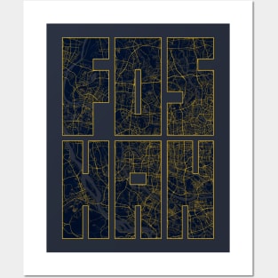 Foshan, Guangdong, China City Map Typography - Gold Art Deco Posters and Art